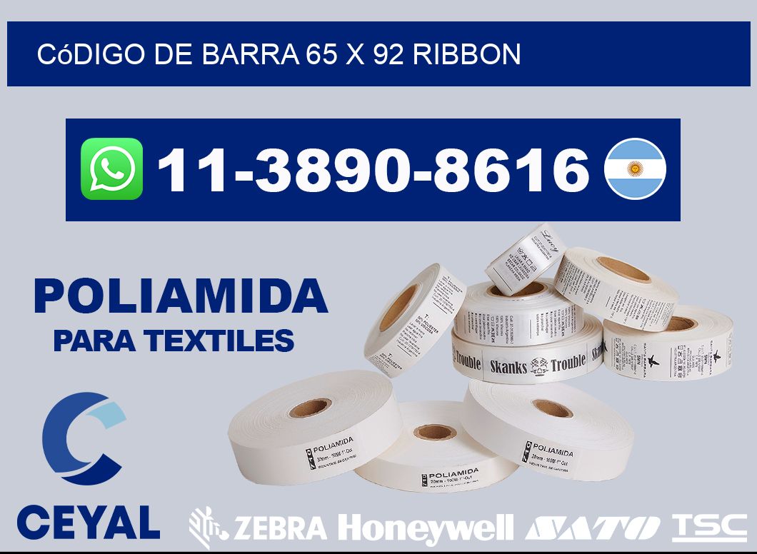 código de barra 65 x 92 ribbon