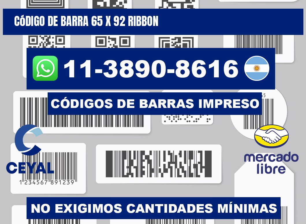 código de barra 65 x 92 ribbon