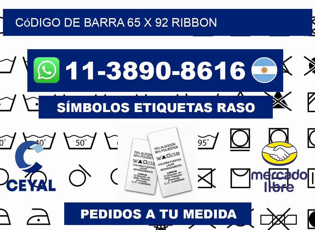 código de barra 65 x 92 ribbon