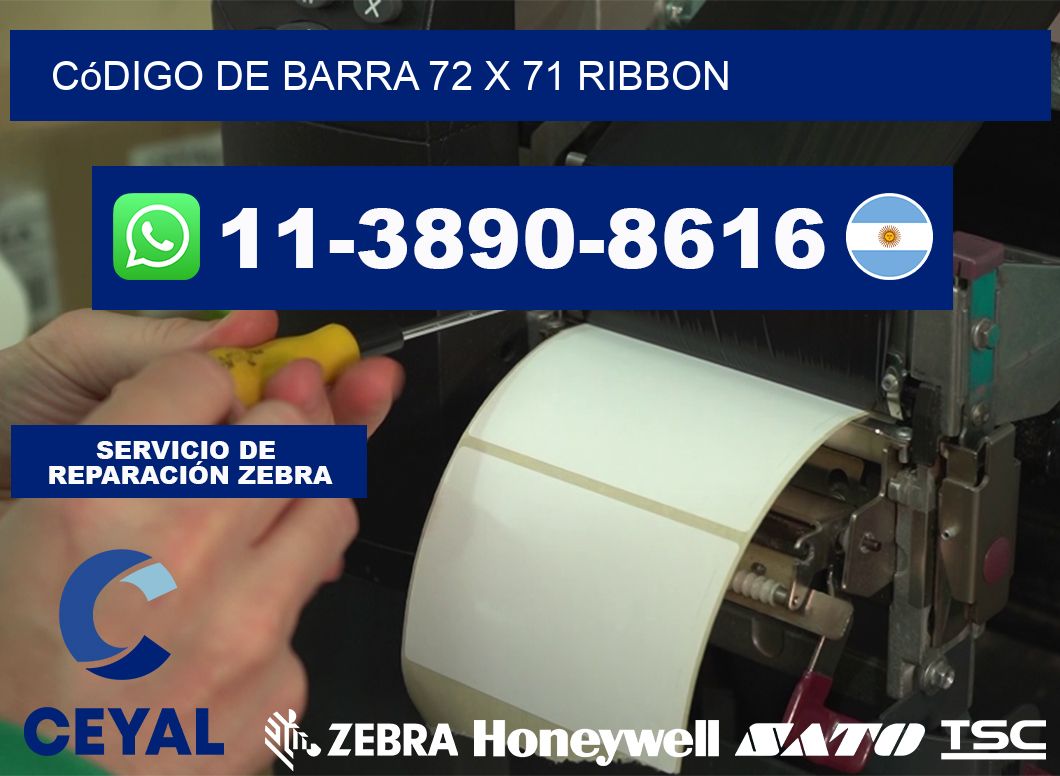 código de barra 72 x 71 ribbon