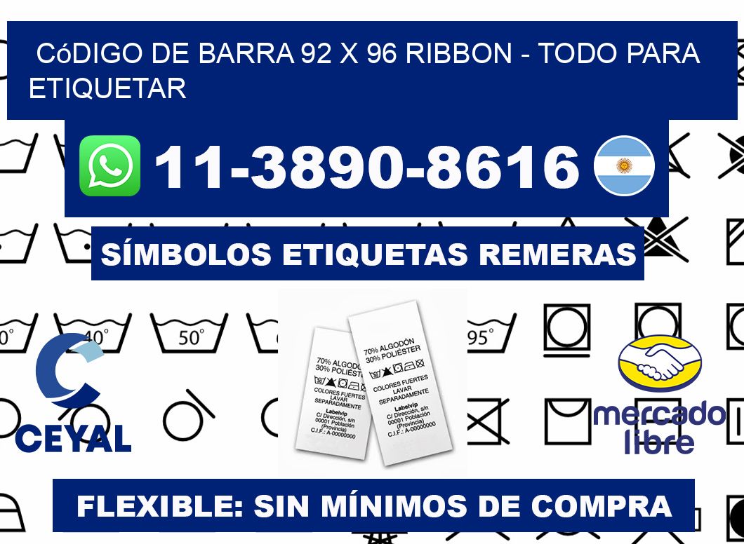 código de barra 92 x 96 ribbon - Todo para Etiquetar