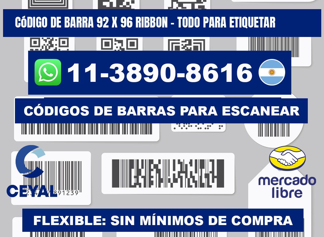 código de barra 92 x 96 ribbon - Todo para Etiquetar