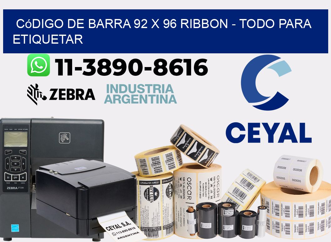 código de barra 92 x 96 ribbon - Todo para Etiquetar