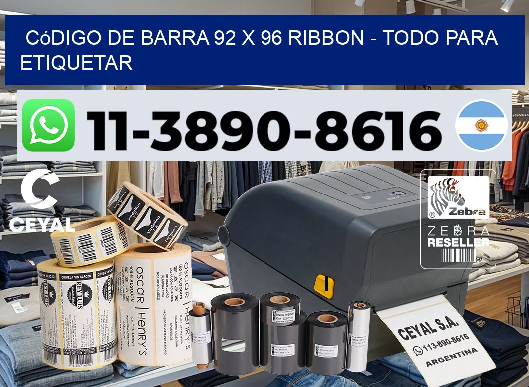código de barra 92 x 96 ribbon – Todo para Etiquetar