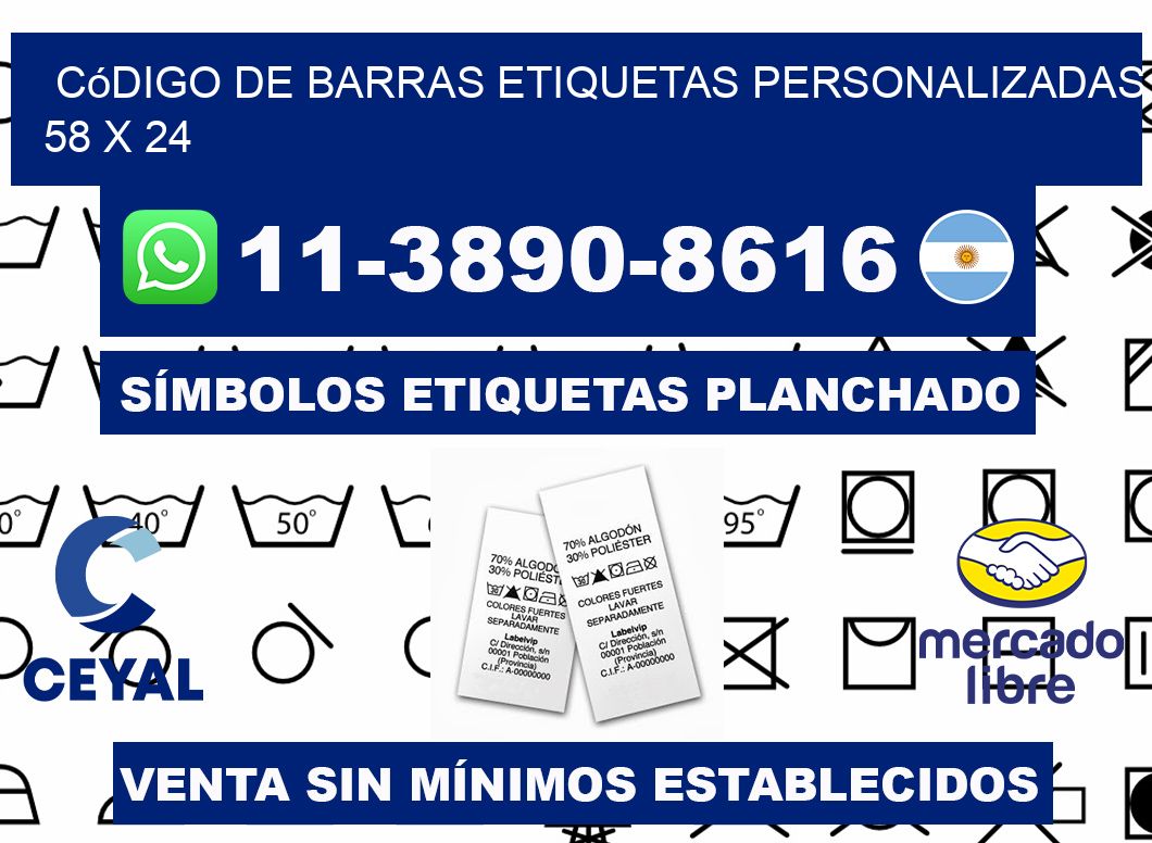 código de barras etiquetas personalizadas 58 x 24