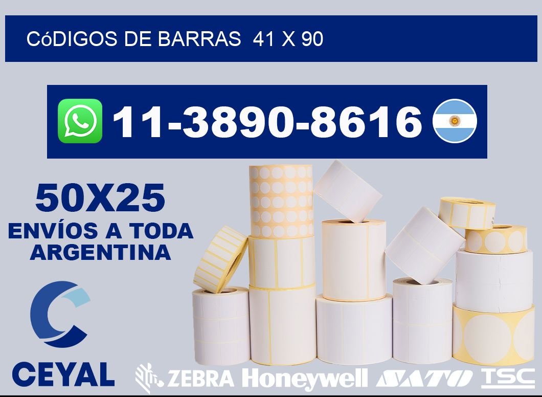 códigos de barras  41 x 90