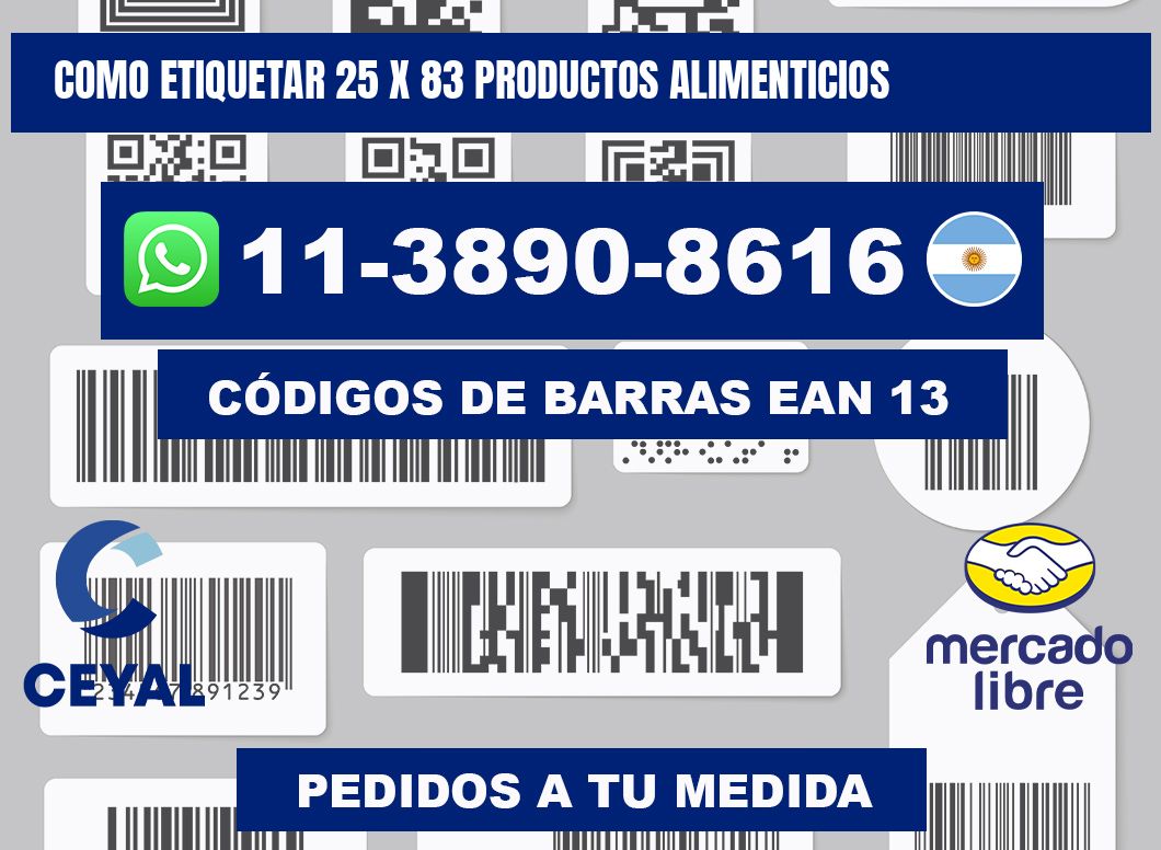 como etiquetar 25 x 83 productos alimenticios