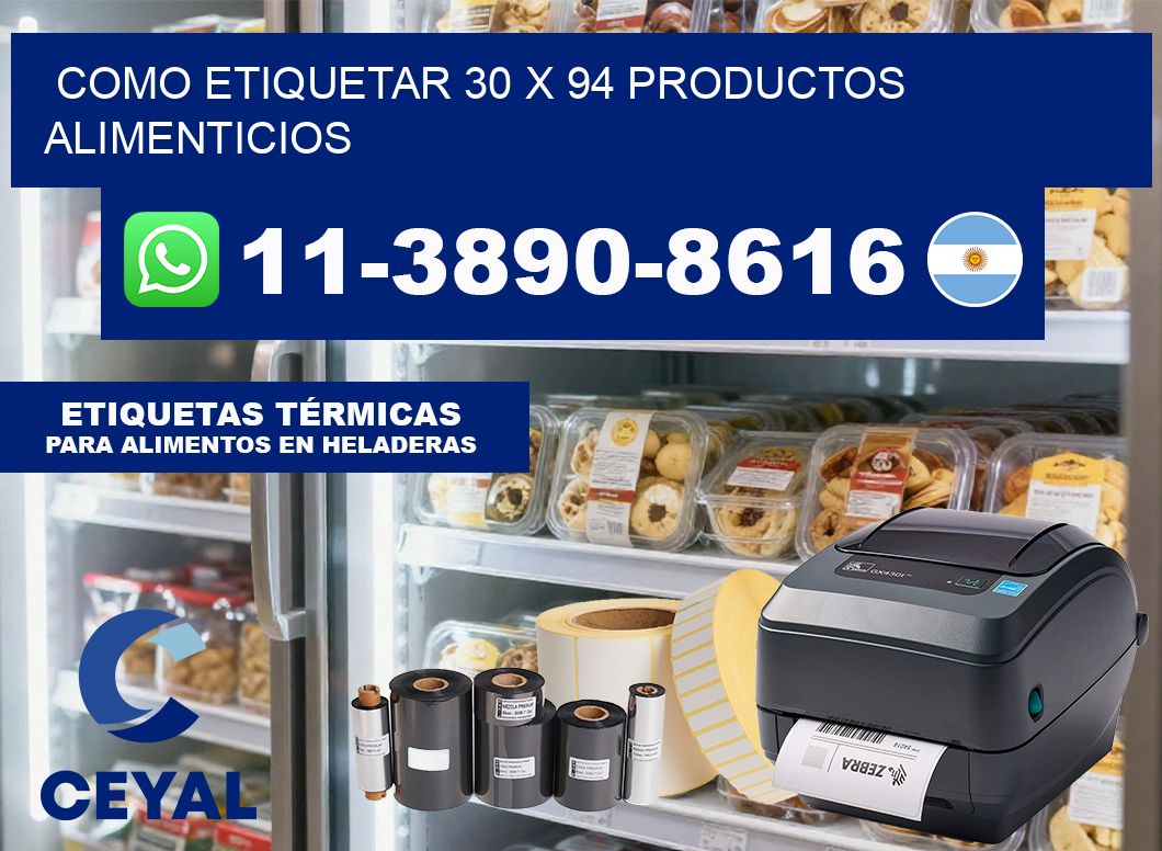 como etiquetar 30 x 94 productos alimenticios