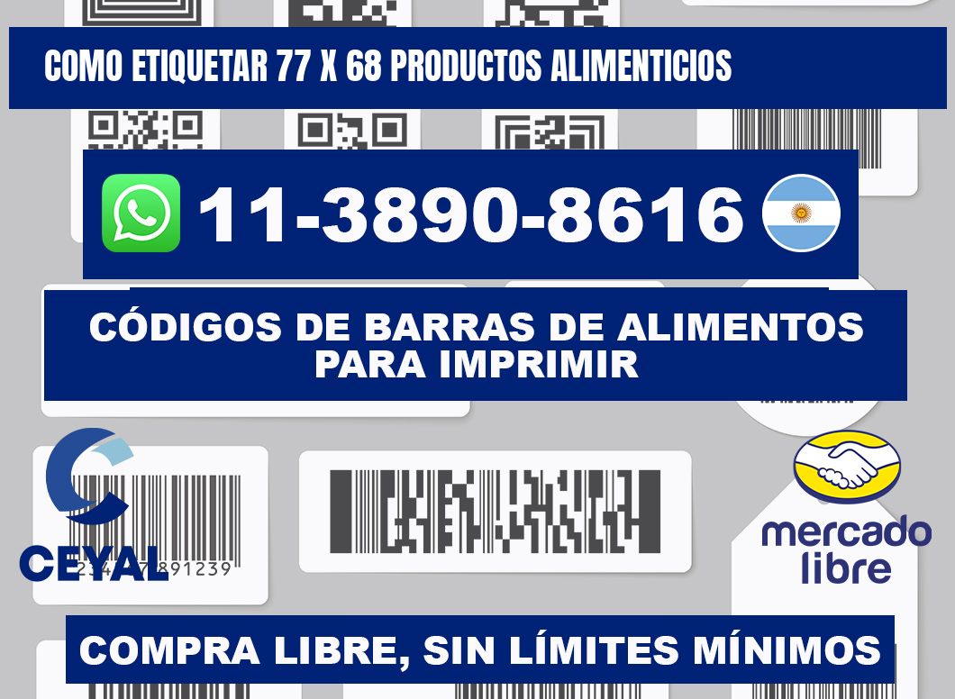 como etiquetar 77 x 68 productos alimenticios
