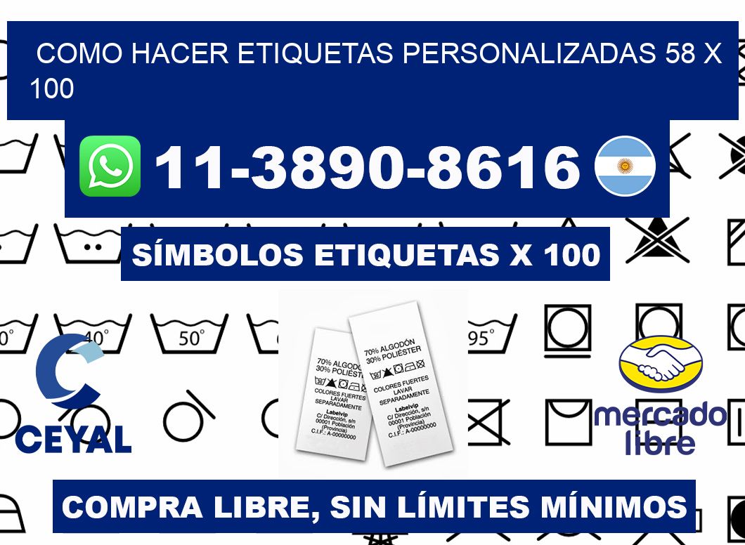 como hacer etiquetas personalizadas 58 x 100