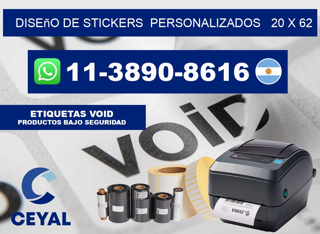 diseño de stickers personalizados 20 x 62