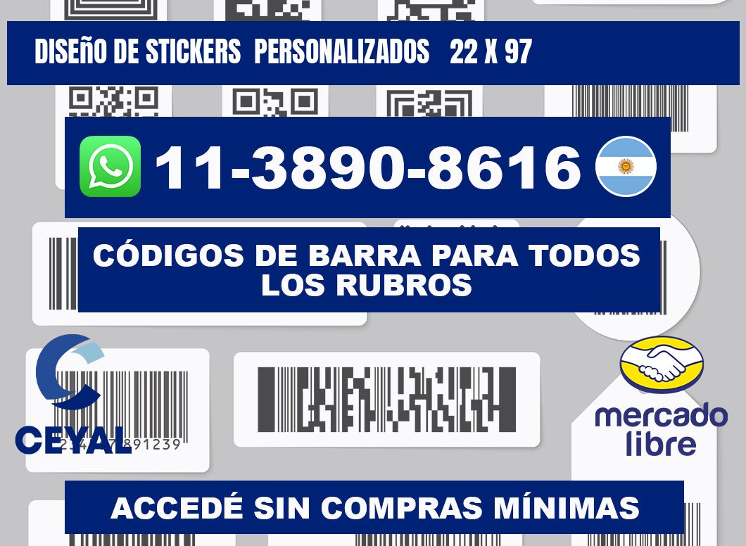 diseño de stickers personalizados 22 x 97