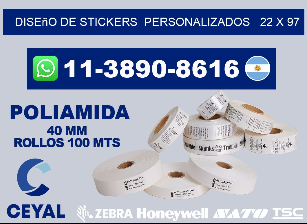diseño de stickers personalizados 22 x 97
