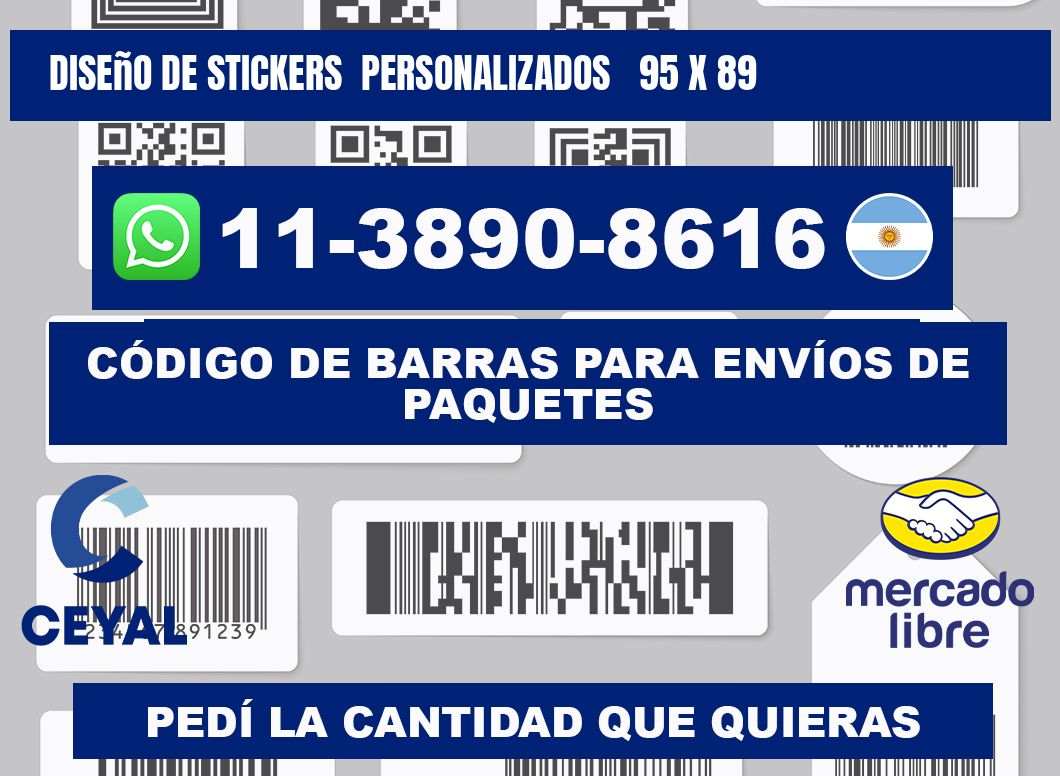 diseño de stickers  personalizados   95 x 89
