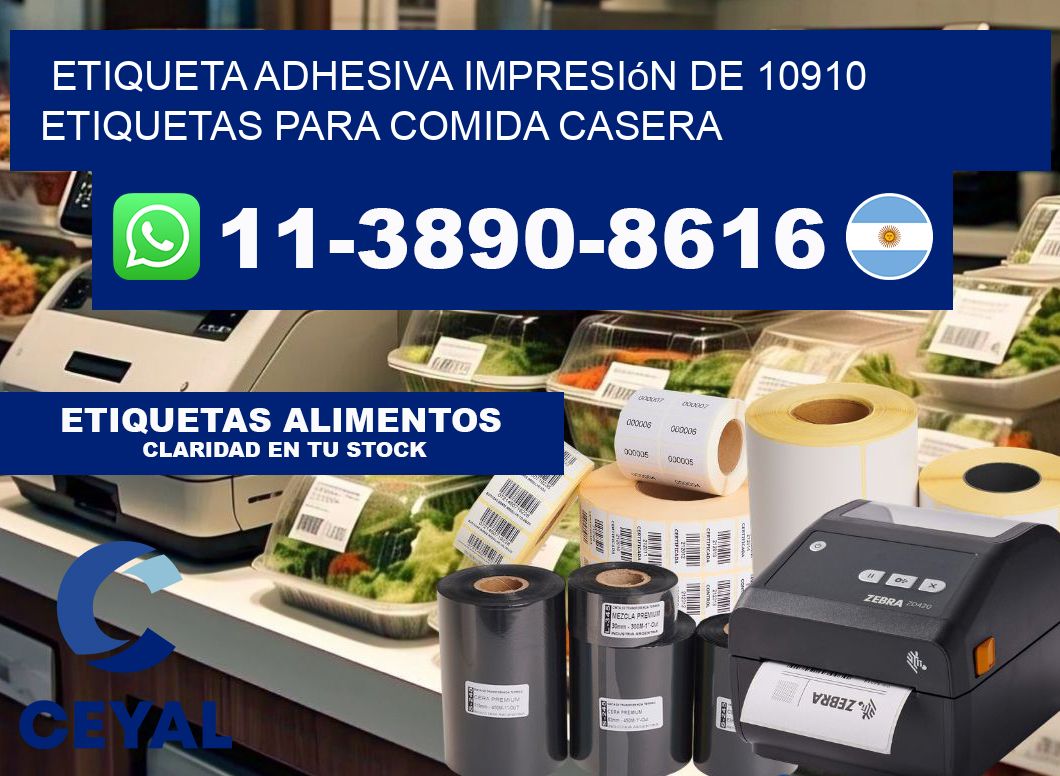 etiqueta adhesiva impresión de 10910 etiquetas para comida casera