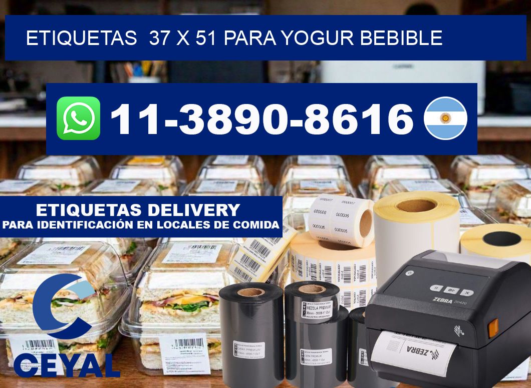 etiquetas  37 x 51 para Yogur bebible