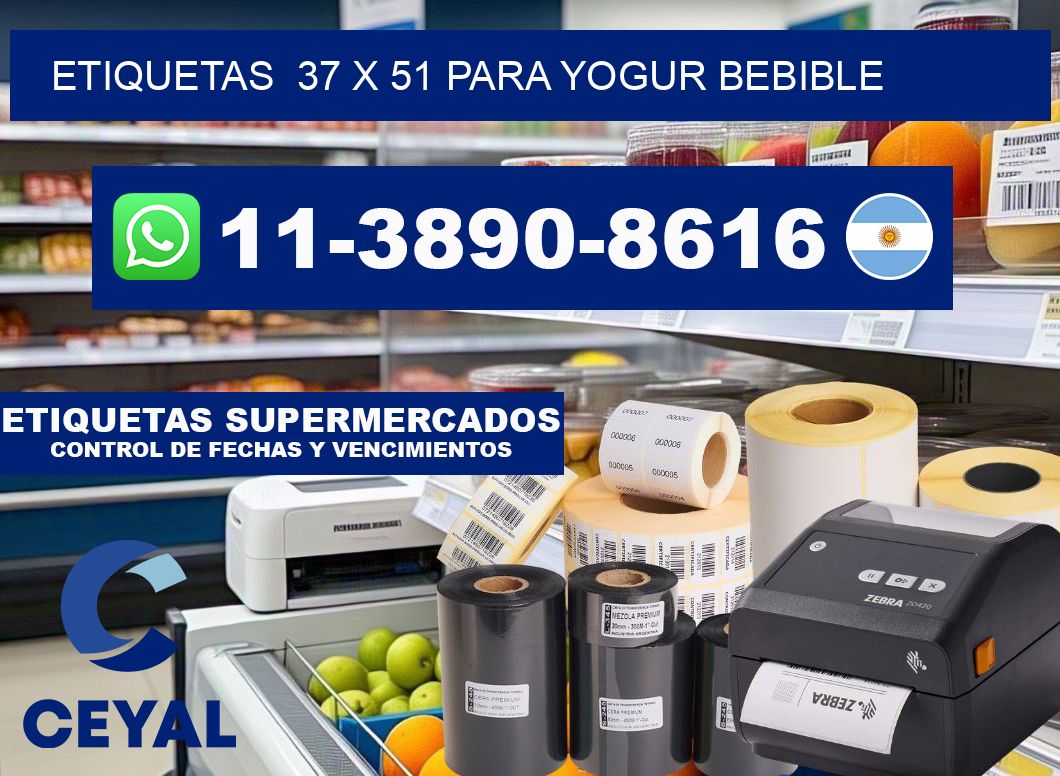 etiquetas  37 x 51 para Yogur bebible
