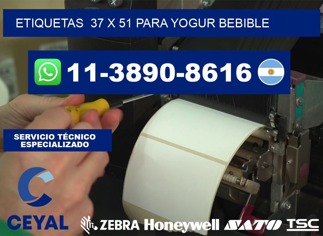 etiquetas  37 x 51 para Yogur bebible