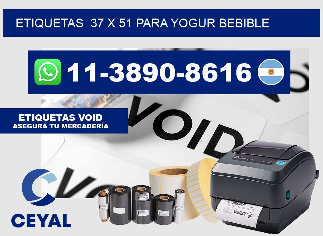 etiquetas  37 x 51 para Yogur bebible