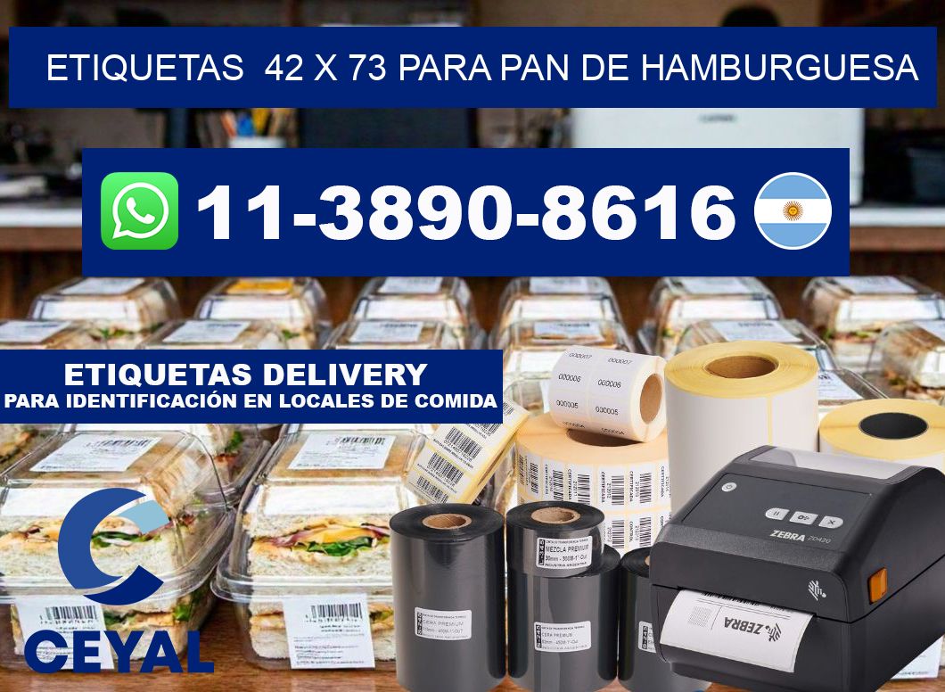 etiquetas 42 x 73 para Pan de hamburguesa