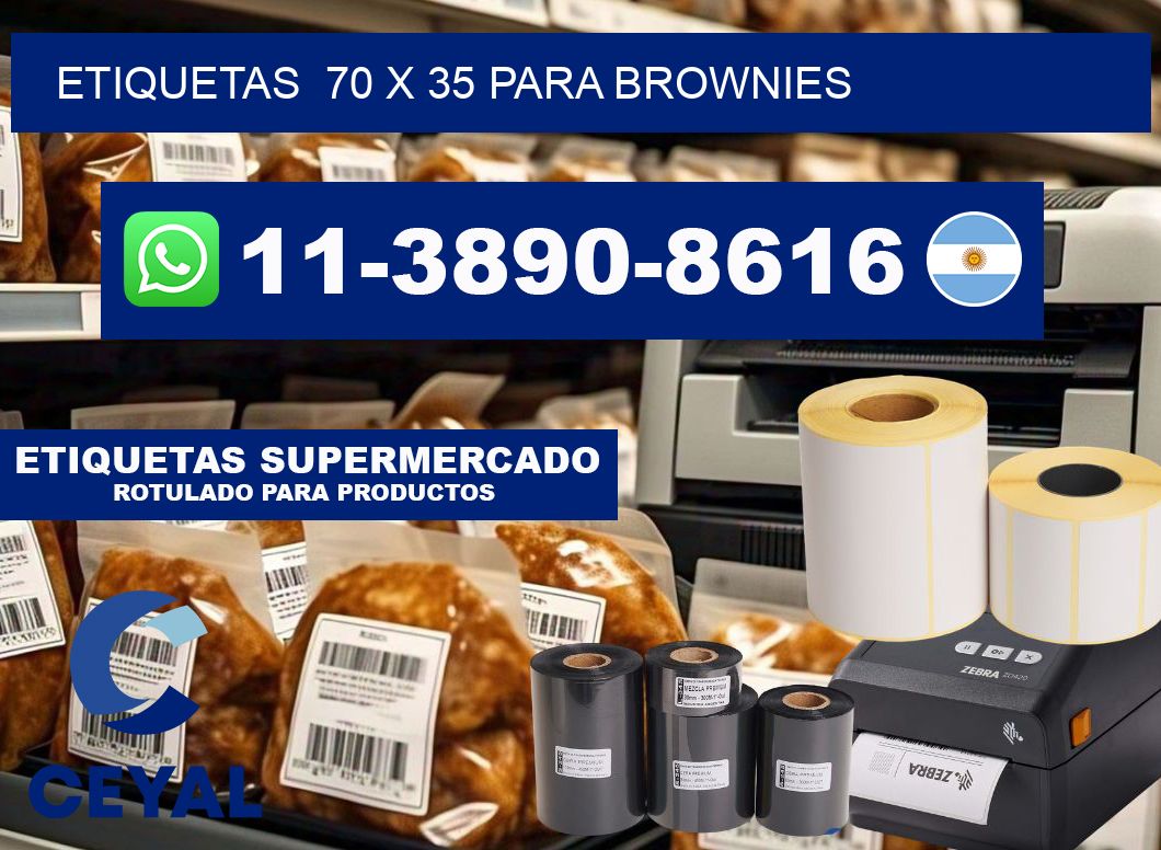etiquetas  70 x 35 para Brownies