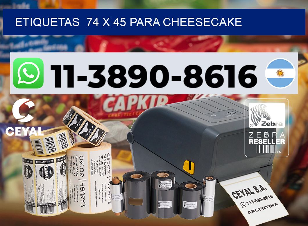 etiquetas  74 x 45 para Cheesecake