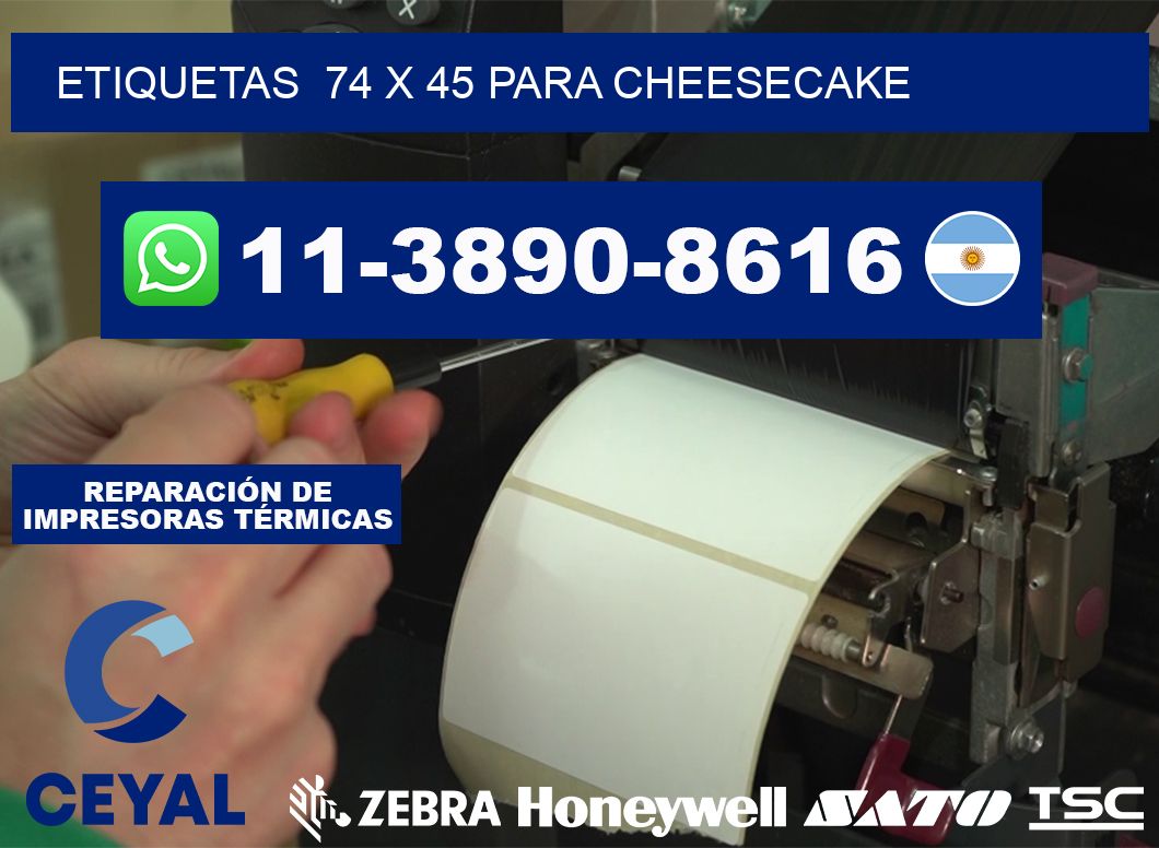 etiquetas  74 x 45 para Cheesecake