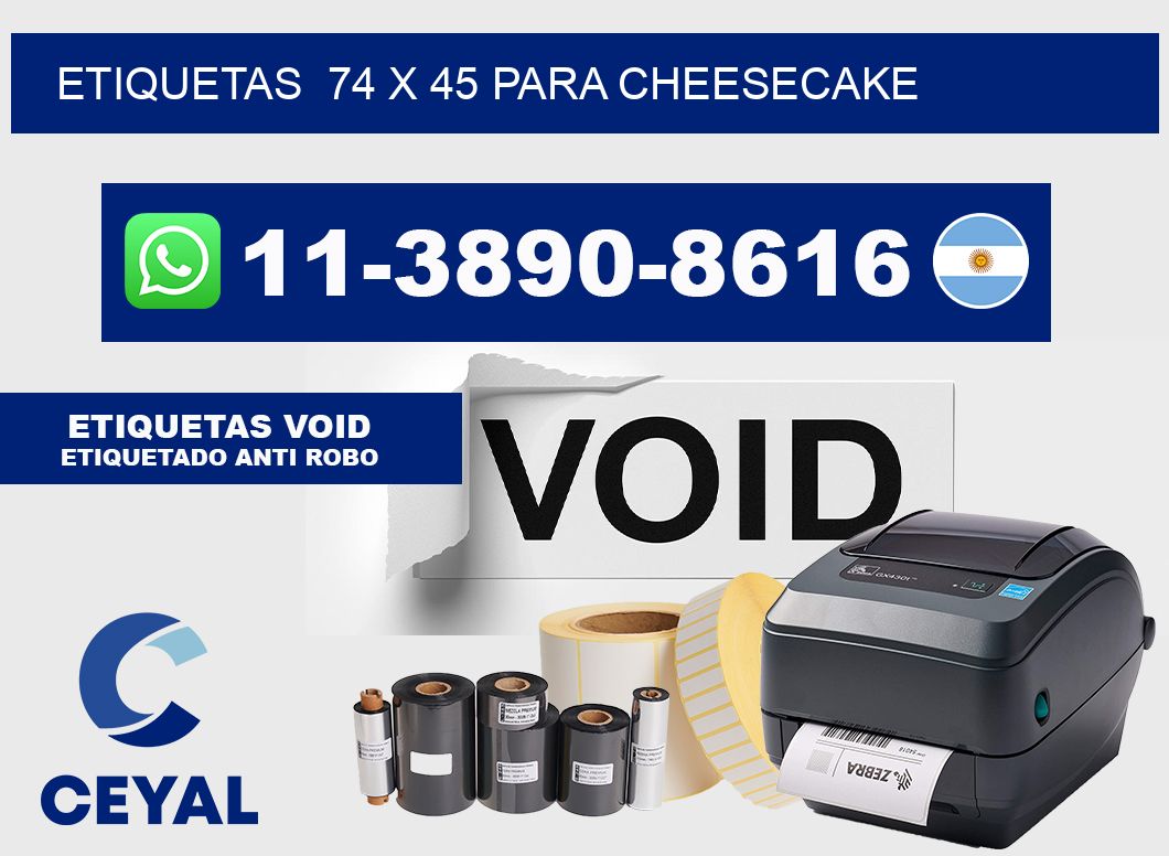 etiquetas  74 x 45 para Cheesecake