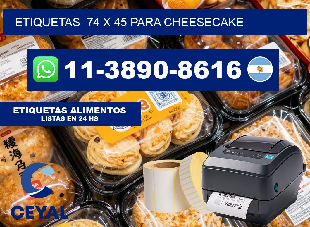 etiquetas  74 x 45 para Cheesecake