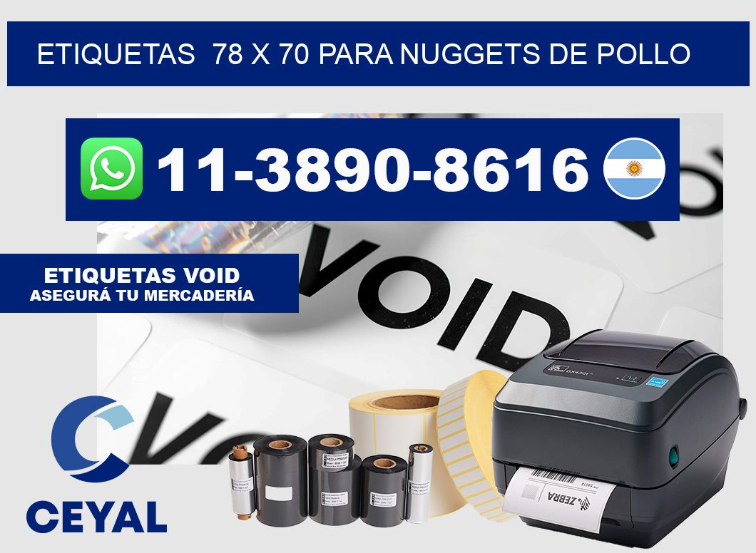 etiquetas  78 x 70 para Nuggets de pollo