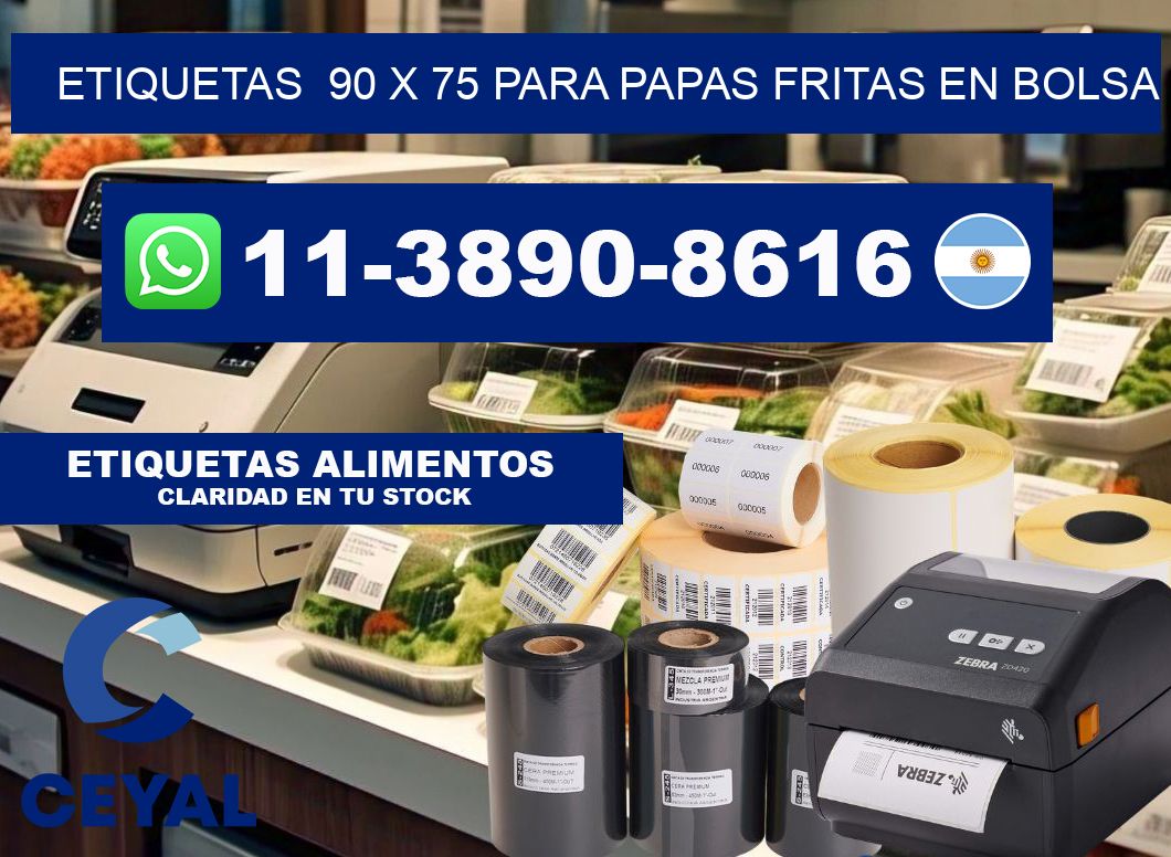 etiquetas 90 x 75 para Papas fritas en bolsa
