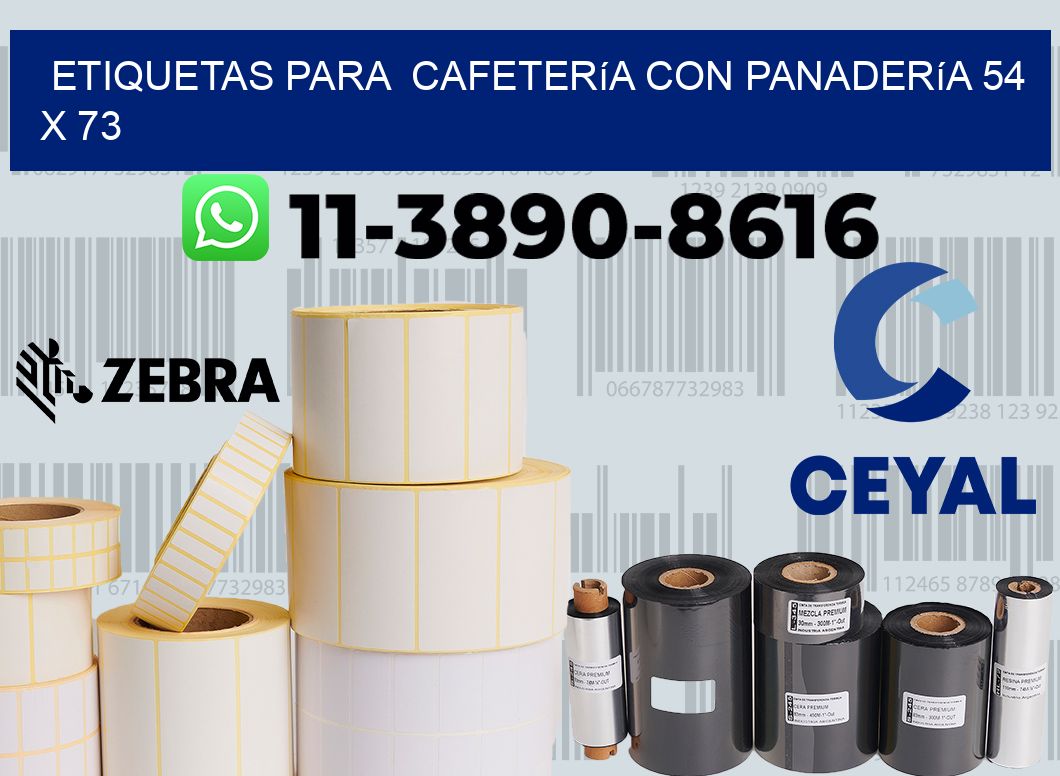 etiquetas para Cafetería con panadería 54 x 73