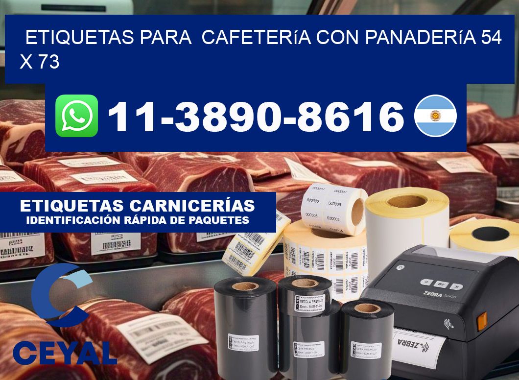 etiquetas para  Cafetería con panadería 54 x 73