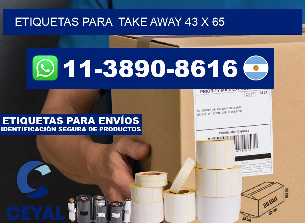 etiquetas para  Take away 43 x 65