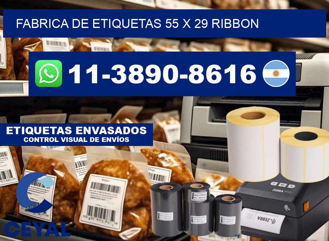 fabrica de etiquetas 55 x 29 ribbon