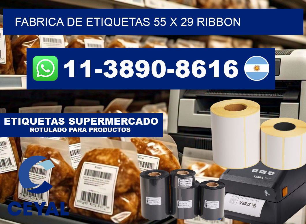 fabrica de etiquetas 55 x 29 ribbon