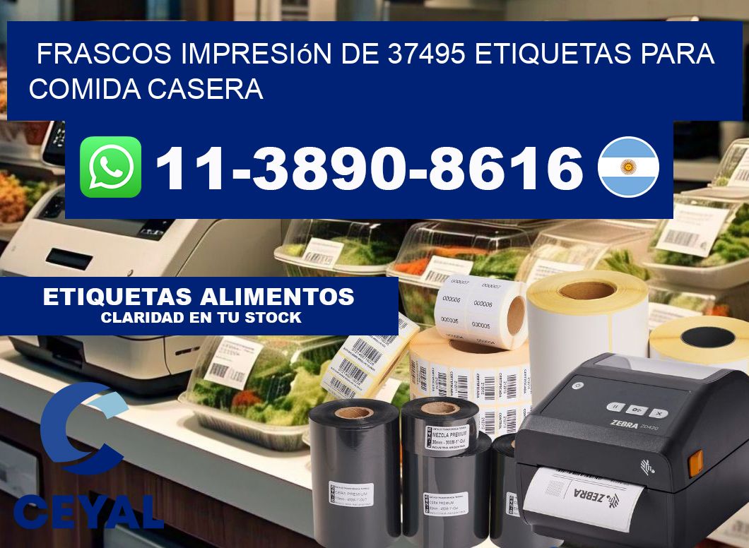 frascos impresión de 37495 etiquetas para comida casera