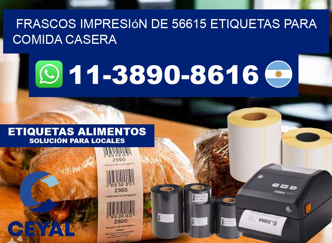 frascos impresión de 56615 etiquetas para comida casera