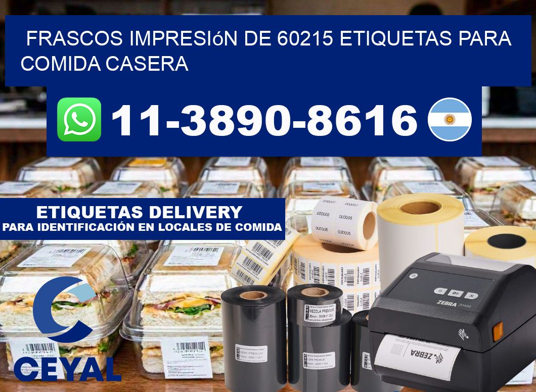 frascos impresión de 60215 etiquetas para comida casera