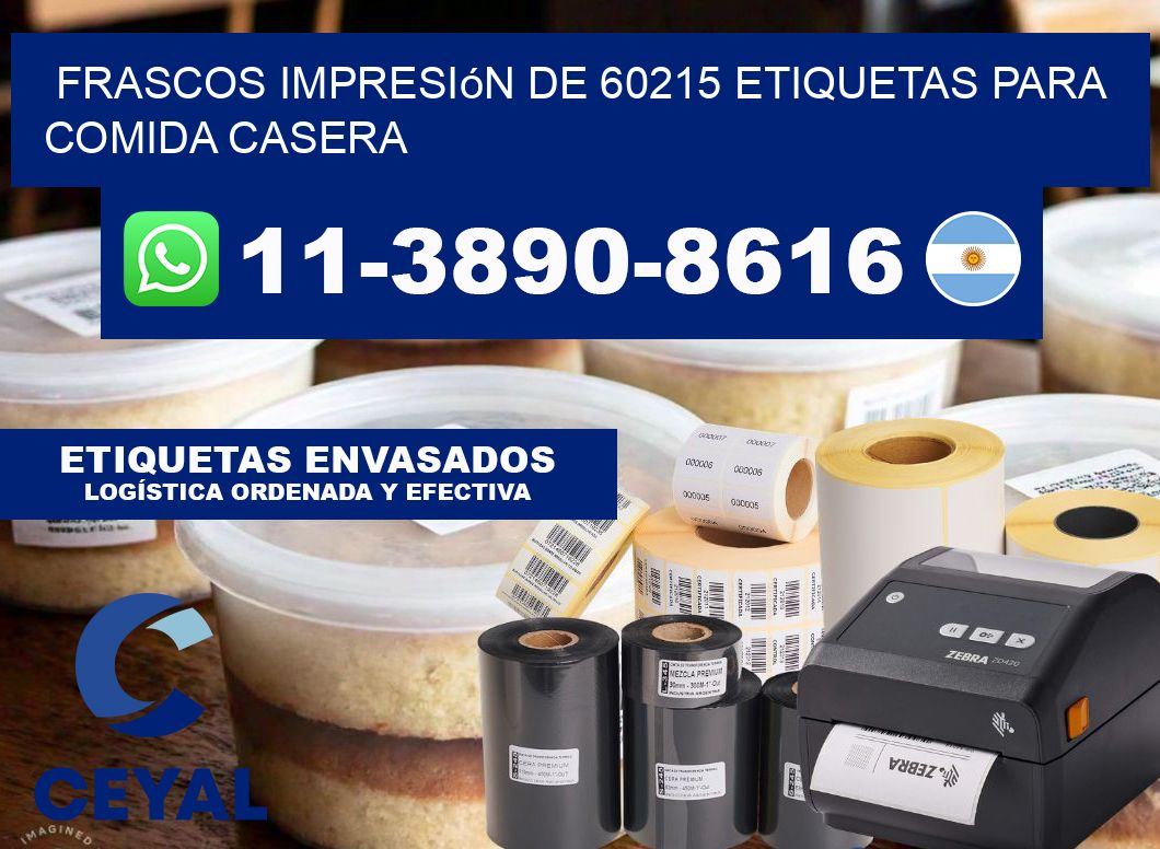 frascos impresión de 60215 etiquetas para comida casera