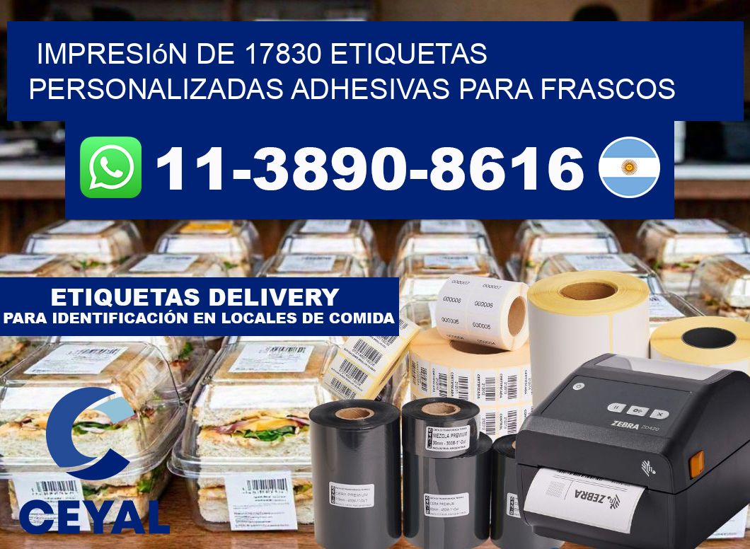 impresión de 17830 etiquetas personalizadas adhesivas para frascos