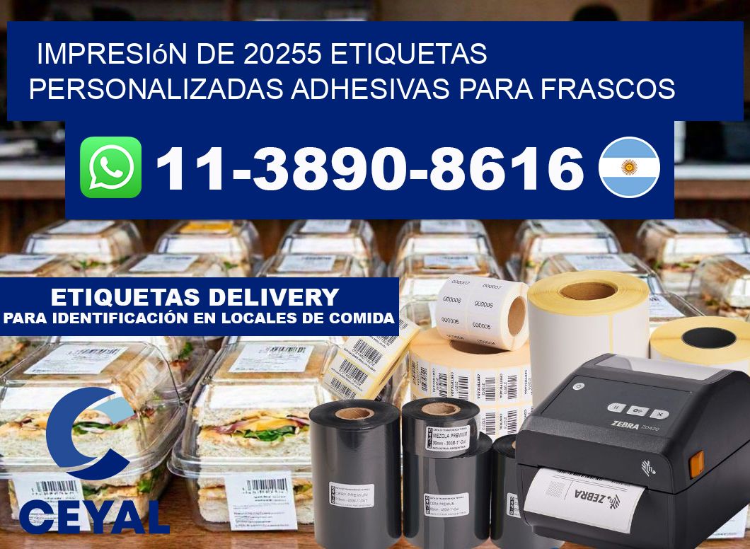impresión de 20255 etiquetas personalizadas adhesivas para frascos