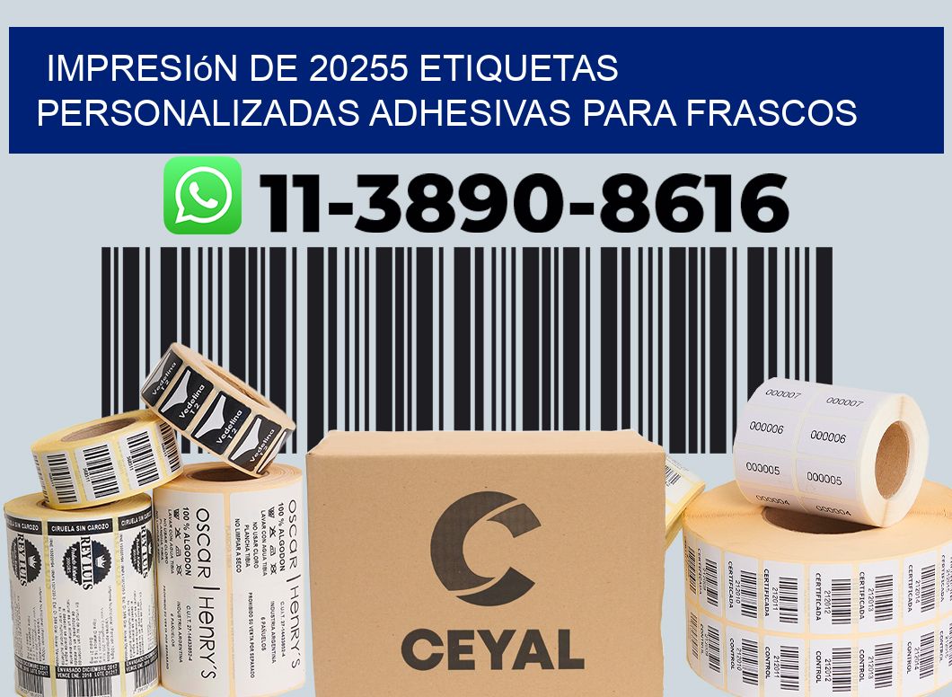 impresión de 20255 etiquetas personalizadas adhesivas para frascos