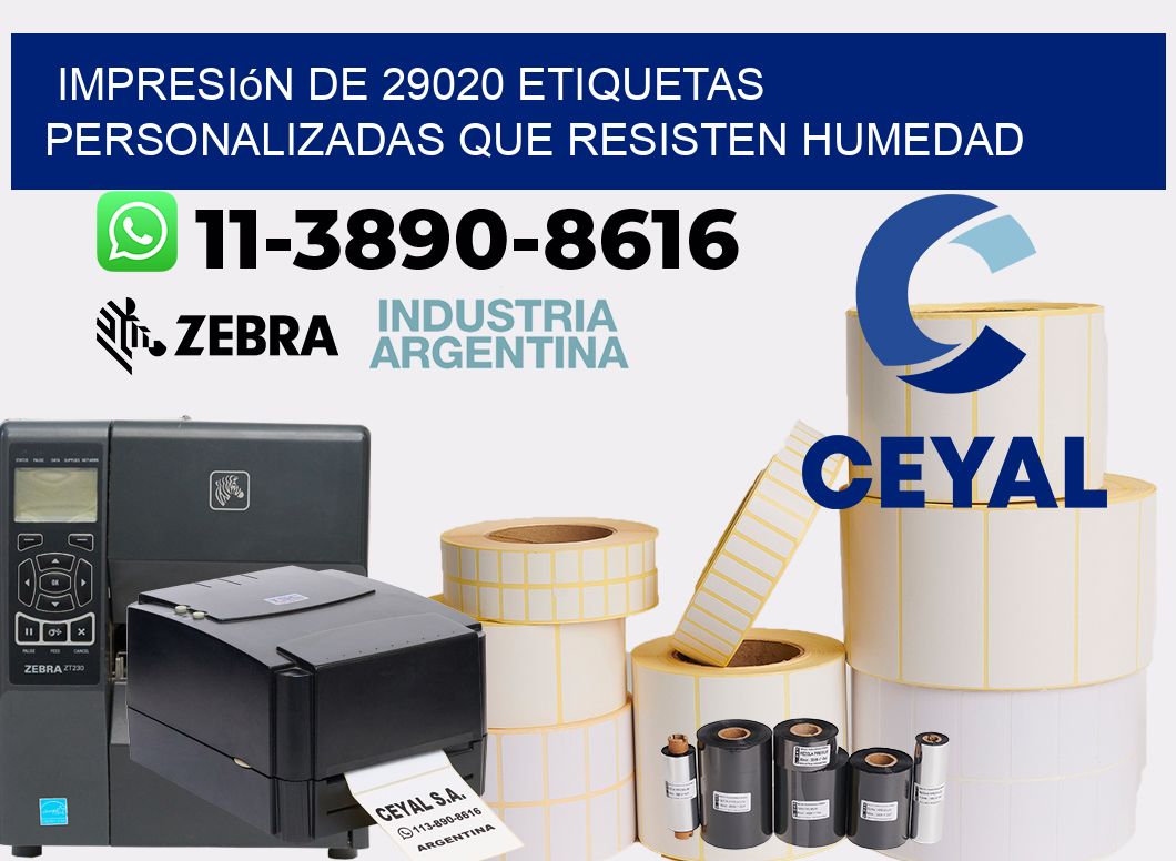 impresión de 29020 etiquetas personalizadas que resisten humedad