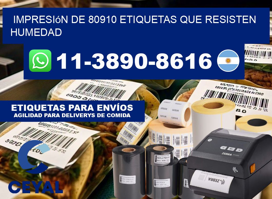impresión de 80910 etiquetas que resisten humedad