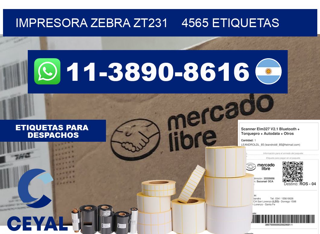 impresora zebra zt231    4565 etiquetas