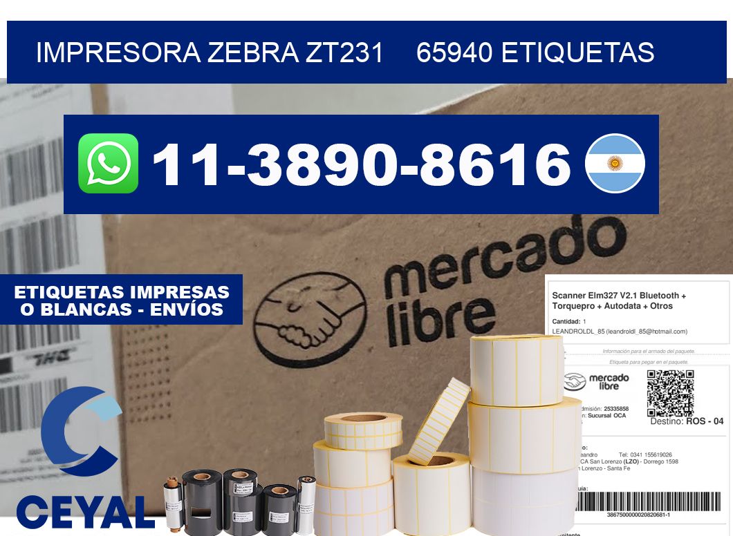 impresora zebra zt231    65940 etiquetas