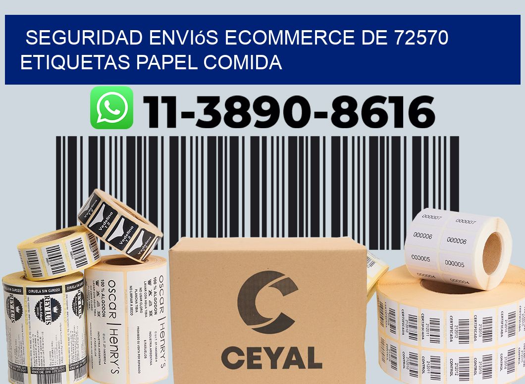seguridad enviós ecommerce de 72570 etiquetas papel comida