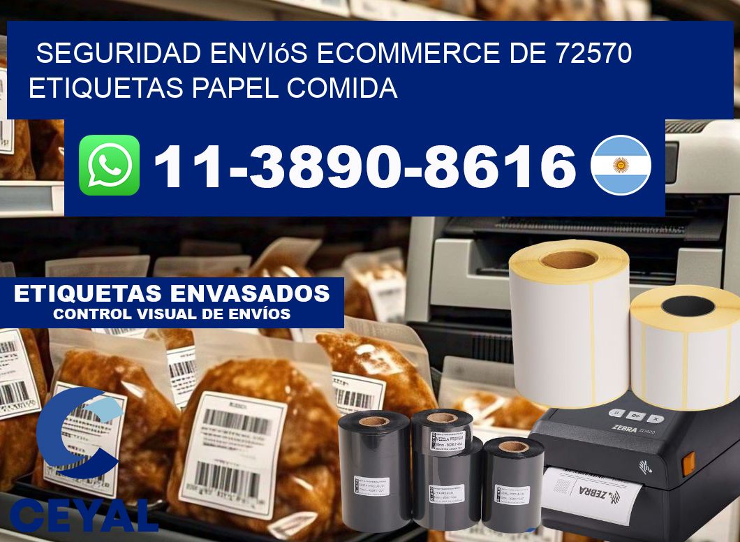 seguridad enviós ecommerce de 72570 etiquetas papel comida