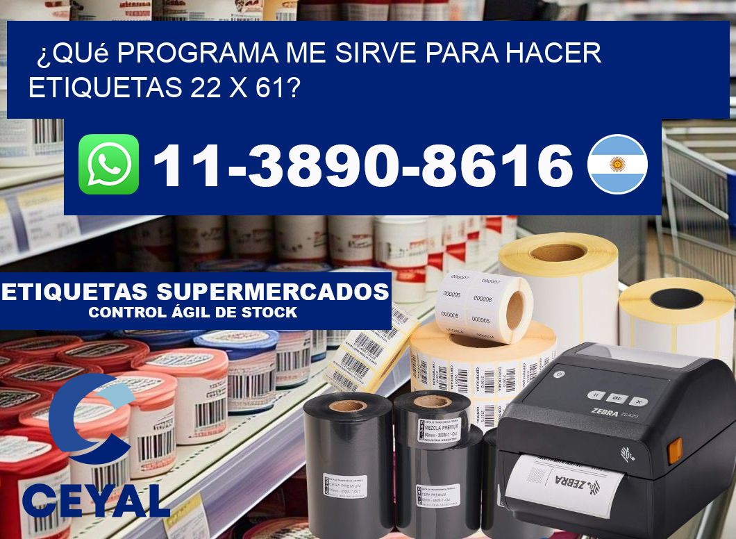 ¿Qué programa me sirve para hacer etiquetas 22 x 61?